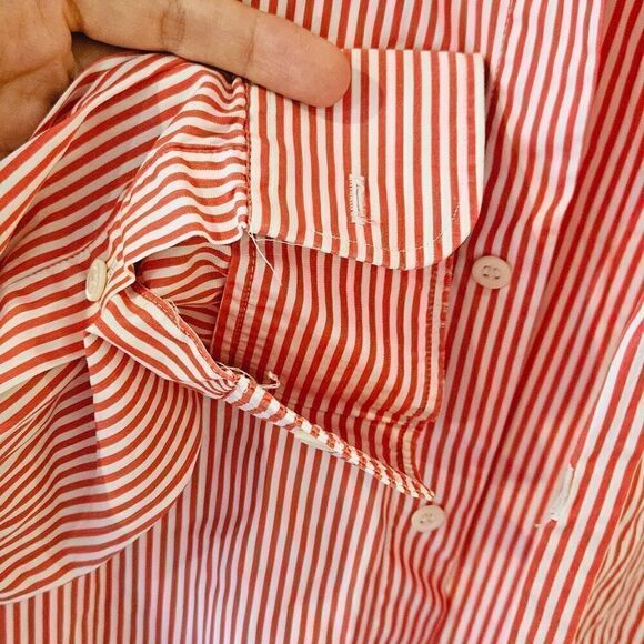 Yves Saint Laurent Women Stripped Red White Buttondown - Picture 5 of 7
